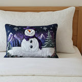 Pehmustettu Tyynynpäällinen - Purppura Lumimies